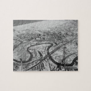 Im Stadtzentrum gelegenes Cleveland im Jahre 1937 Puzzle