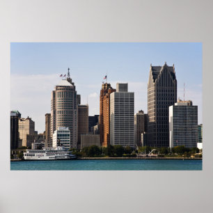 Im Stadtzentrum gelegenes Detroit Poster