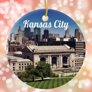 Im Stadtzentrum gelegenes Foto Kansas City Keramik Ornament