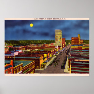 Im Stadtzentrum gelegenes Greenville South Poster