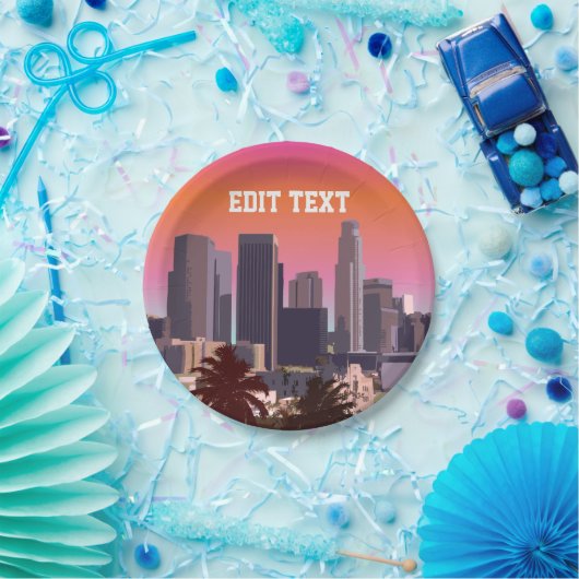 Im Stadtzentrum gelegenes Los Angeles - Pappteller (Party)