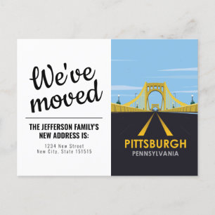 Im Stadtzentrum von Pittsburgh, PA-Brücke Vintag h Postkarte