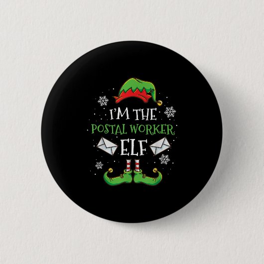 Im Stal Worker Elf Weihnachten Button (Vorderseite)
