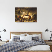 Im Stall Fütternd Pferde Leinwanddruck (Insitu (Schlafzimmer))