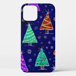 Im Stil des wa gezeichnet Weihnachtsbäume Case-Mate iPhone Hülle