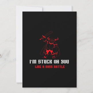 Im Stuck On You Boss Battle Gamer Valentines Playf Feiertagskarte