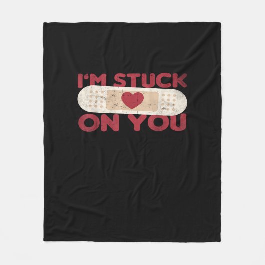 Im Stuck On You Funny Band Aid Nurse Gift Playful  Fleecedecke (Vorderseite)