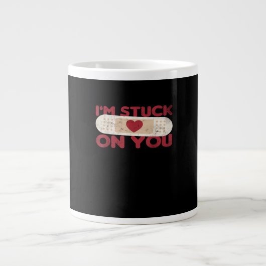 Im Stuck On You Funny Band Aid Nurse Gift Playful  Jumbo-Tasse (Vorderseite)
