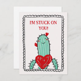 I'm Stuck On You Funny Kids Valentine's Day Card Mitteilungskarte