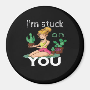 Im Stuck On You Lustiger Kaktus Gartenarbeit Spiel Magnet