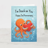 I'm Stuck on You Octopus Anniversary Funny any yr Karte (Vorderseite)