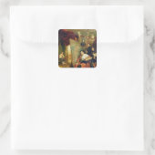 Im Studio des Malers, 1832 Quadratischer Aufkleber (Tasche)