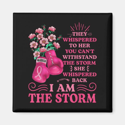 Im Sturm Boxkrieger rosa Ribbon Frauen Brea Magnet (Vorne)