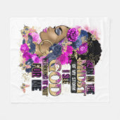 Im Sturm Königin Schwarz Melanin Frau Brown Haut Fleecedecke (Vorderseite (Horizontal))