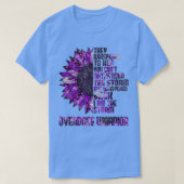 Im Sturm Sonnenblume Lila Ribbon Überdosierungswar T-Shirt (Design vorne)