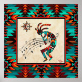 Im Südwesten von Kokopelli spielt das Plakat Flute (Vorne)