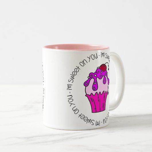 I'm Sweet on You Valentine Zweifarbige Tasse (VorderseiteRechts)