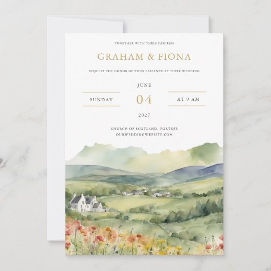 Im Tal Wasserfarben-Einladung Einladung (Vorderseite)