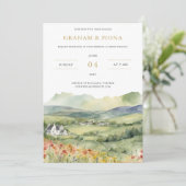 Im Tal Wasserfarben-Einladung Einladung (Stehend Vorderseite)