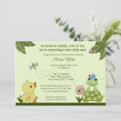 Im Teich-Babyparty-Einladungsentenfrosch Einladung (Stehend Vorderseite)