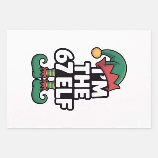 Im The 67 Elf Six Seven Elf Meme Christmas  Geschenkpapier Set (Vorderseite)