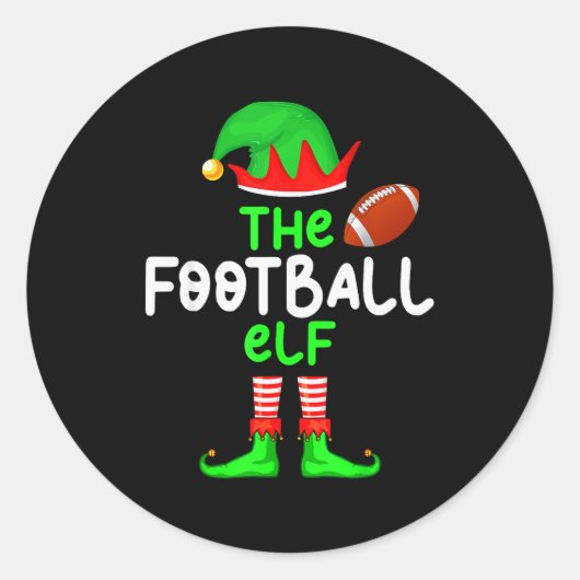 I'm The American Football Elf Christmas Matching P Runder Aufkleber (Vorderseite)