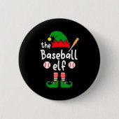 I'm The Baseball Elf Christmas Family Matching Paj Button (Vorderseite)