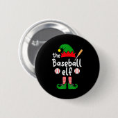 I'm The Baseball Elf Christmas Family Matching Paj Button (Vorne & Hinten)