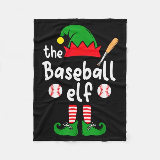 I'm The Baseball Elf Christmas Family Matching Paj Fleecedecke (Vorderseite)