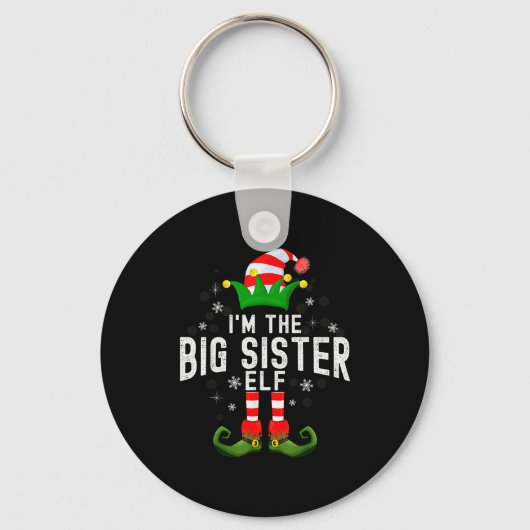I'm The Big Sister Elf Christmas Family Pjs Costum Schlüsselanhänger (Vorderseite)