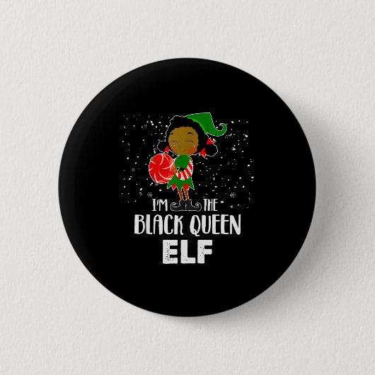 I'm The Black Queen Elf African American Girls Kid Button (Vorderseite)