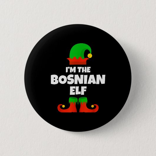 I'm The Bosnian Elf Family Pajama Christmas Funny Button (Vorderseite)