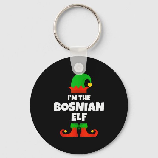 I'm The Bosnian Elf Family Pajama Christmas Funny  Schlüsselanhänger (Vorderseite)