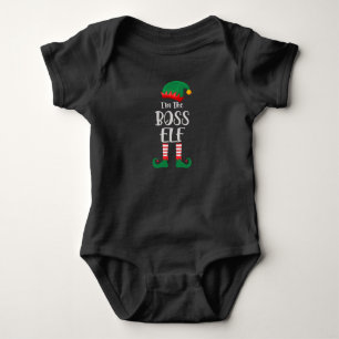 Im The Boss Elf Matching Christmas Baby Strampler