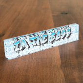 IM THE BOSS Funny Graffiti Name Plate Business Namensplakette (Seite)
