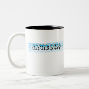 IM THE BOSS Graffiti Theme Blue Spritzer Paint Zweifarbige Tasse