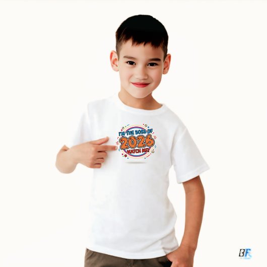 I'm The Boss of 2026 Kids Confident New Year Tee