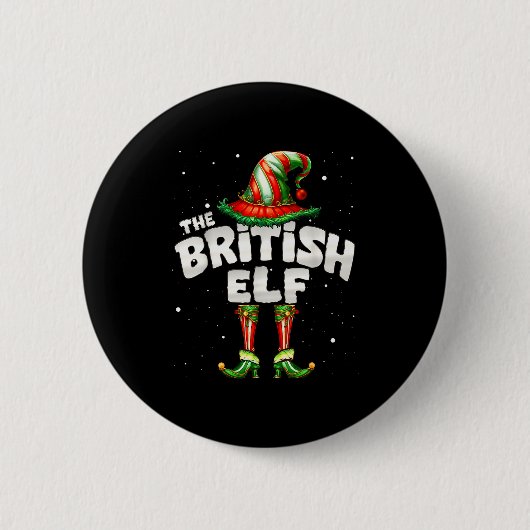 I'm The British Elf Family Matching Group Christma Button (Vorderseite)