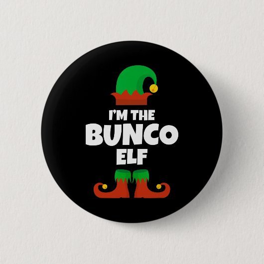 I'm The Bunco Elf Family Pajama Christmas Funny Bu Button (Vorderseite)