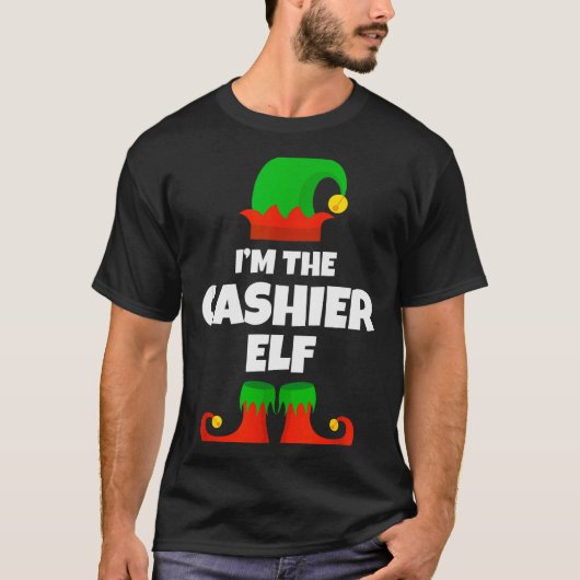 I'm The Cashier Elf Family Pajama Christmas Funny  T-Shirt (Vorderseite)