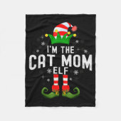 I'm The Cat Mom Elf Christmas Family Pjs Costume Fleecedecke (Vorderseite)