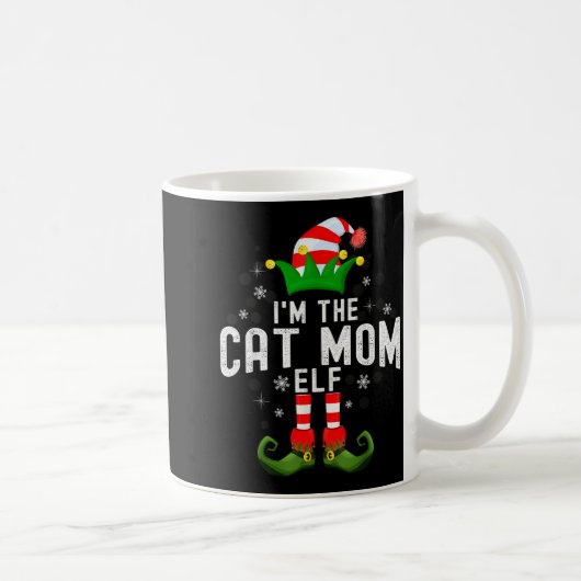 I'm The Cat Mom Elf Christmas Family Pjs Costume Kaffeetasse (Rechts)