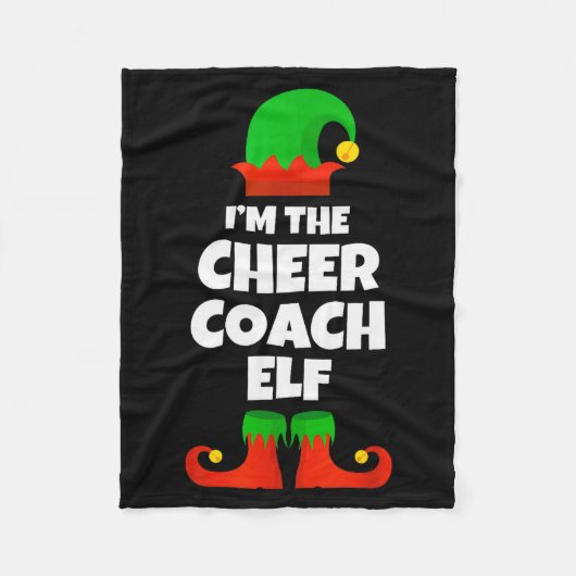 I'm The Cheer Coach Elf Family Pajama Christmas Fu Fleecedecke (Vorderseite)