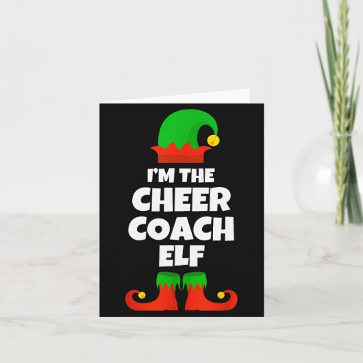 I'm The Cheer Coach Elf Family Pajama Christmas Fu Karte (Vorderseite)