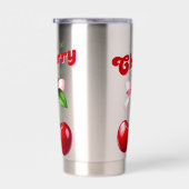 I'm the Cherry on Top - Kirschen mit rosa Schleife Thermobecher (Rechts)