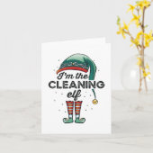 I'm the Cleaning Elf Christmas Gift Xmas Karte (Gelbe Blume)