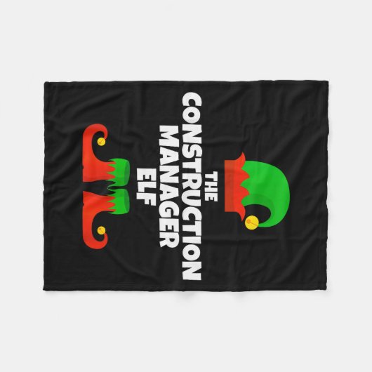 I'm The Construction Manager Elf Family Pajama Chr Fleecedecke (Vorderseite (Horizontal))