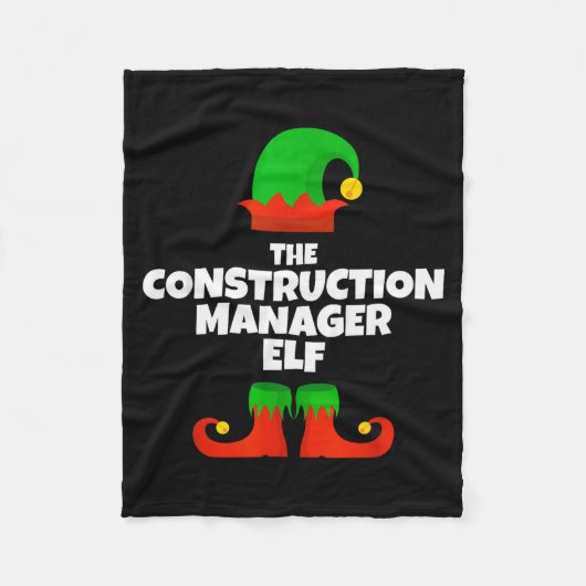 I'm The Construction Manager Elf Family Pajama Chr Fleecedecke (Vorderseite)