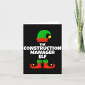 I'm The Construction Manager Elf Family Pajama Chr Karte (Vorderseite)