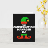 I'm The Construction Manager Elf Family Pajama Chr Karte (Gelbe Blume)